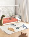 Tapis enfant avec motif dinosaures en coton beige 140 x 200 cm GHARTA_907115