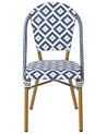 Set of 4 PE Rattan Garden Chairs Blue and White Pattern RIFREDDO_932266