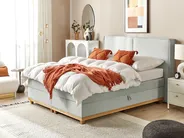 Divan Bed with Storage DYNASTY Fabric Light Grey 160 x 200 cm (EU King Size)_873532