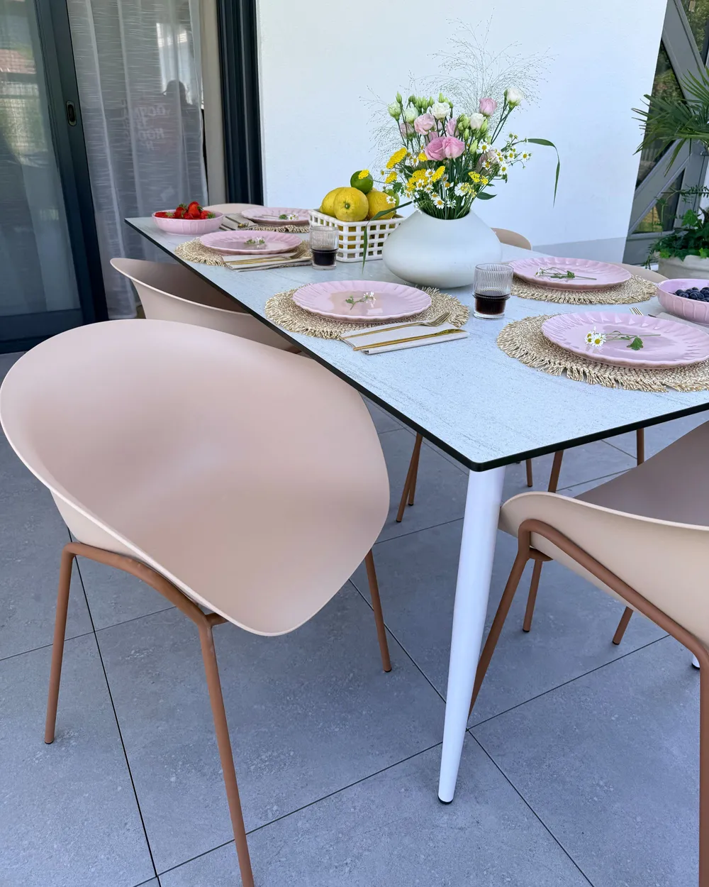 Set di 2 sedie da giardino METEORA Materiale sintetico Beige_1082884