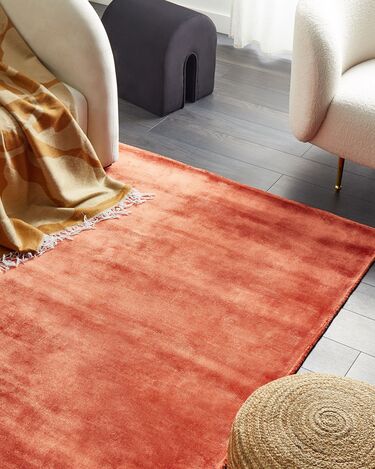 Viscose Area Rug 140 x 200 cm Orange GESI II