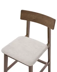 Set of 2 Bar Chairs ISANTI Wood Dark Brown/ Taupe_1031589