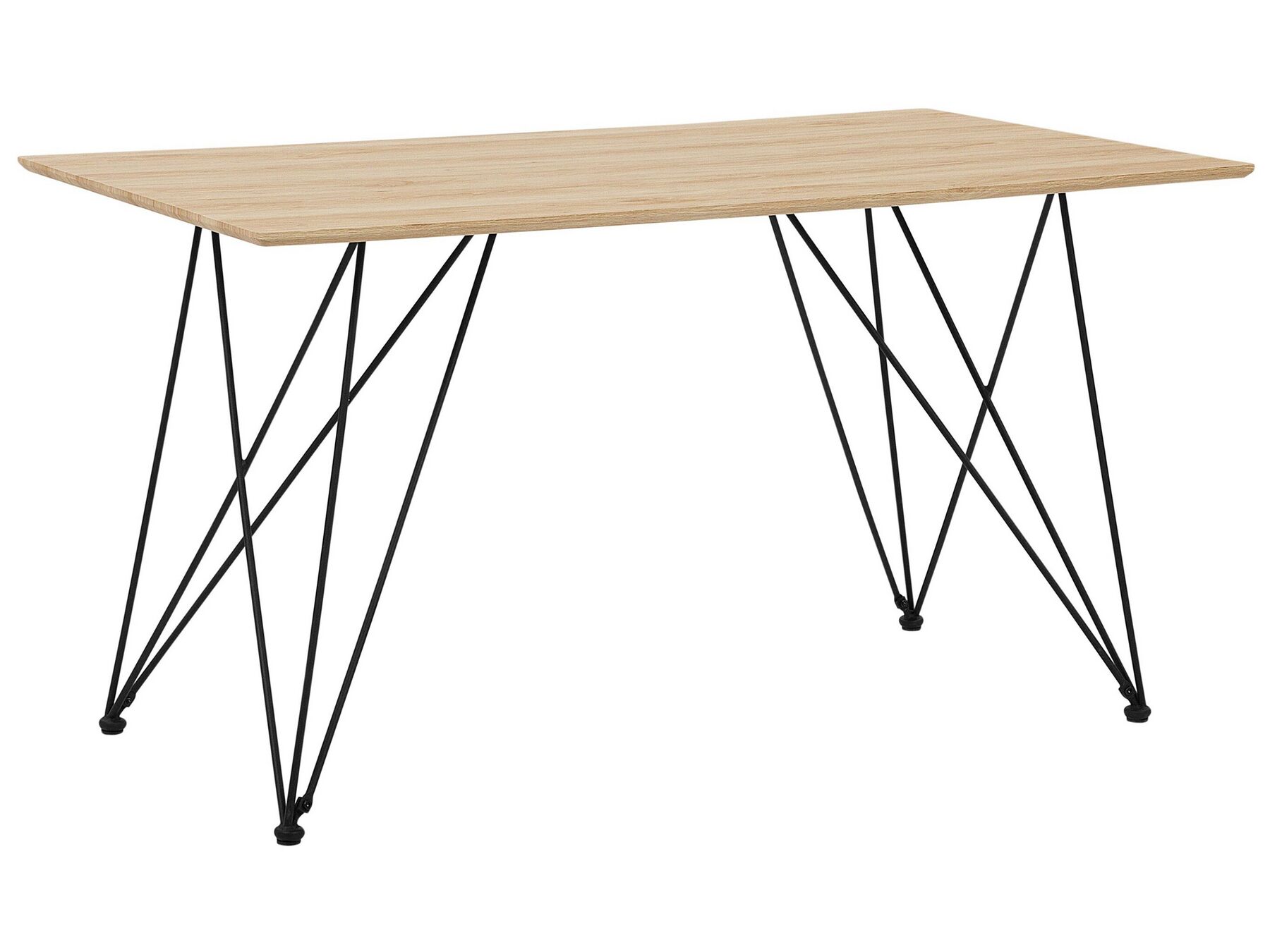 Table 140 x 80 cm en couleur bois clair et noir KENTON_757698