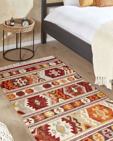 Wool Kilim Area Rug 80 x 150 cm Multicolour AYGAVAN