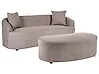 Sofa AMAL mit Ottomane Stoff Taupe