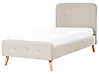 Bed Faux Linen RENNES 90 x 200 cm (EU Single) Light Beige