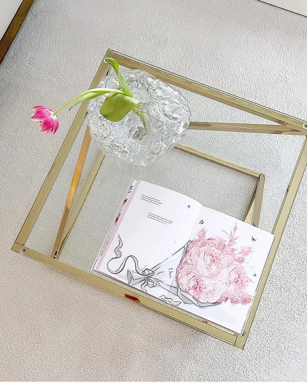Coffee Table BEVERLY Glass Gold_900015