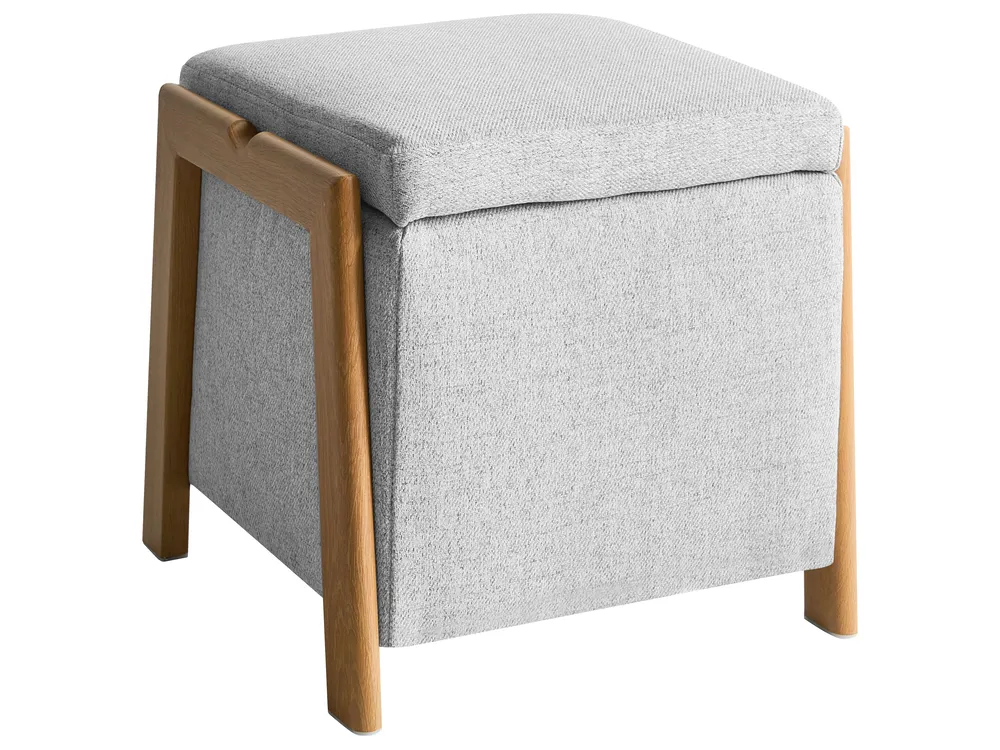 Puf ze schowkiem EDLAND 45 cm Jasnoszary