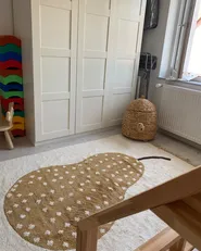 Kids Rug KHIDARI Mustard Off-White 140 x 200 cm Cotton_946391