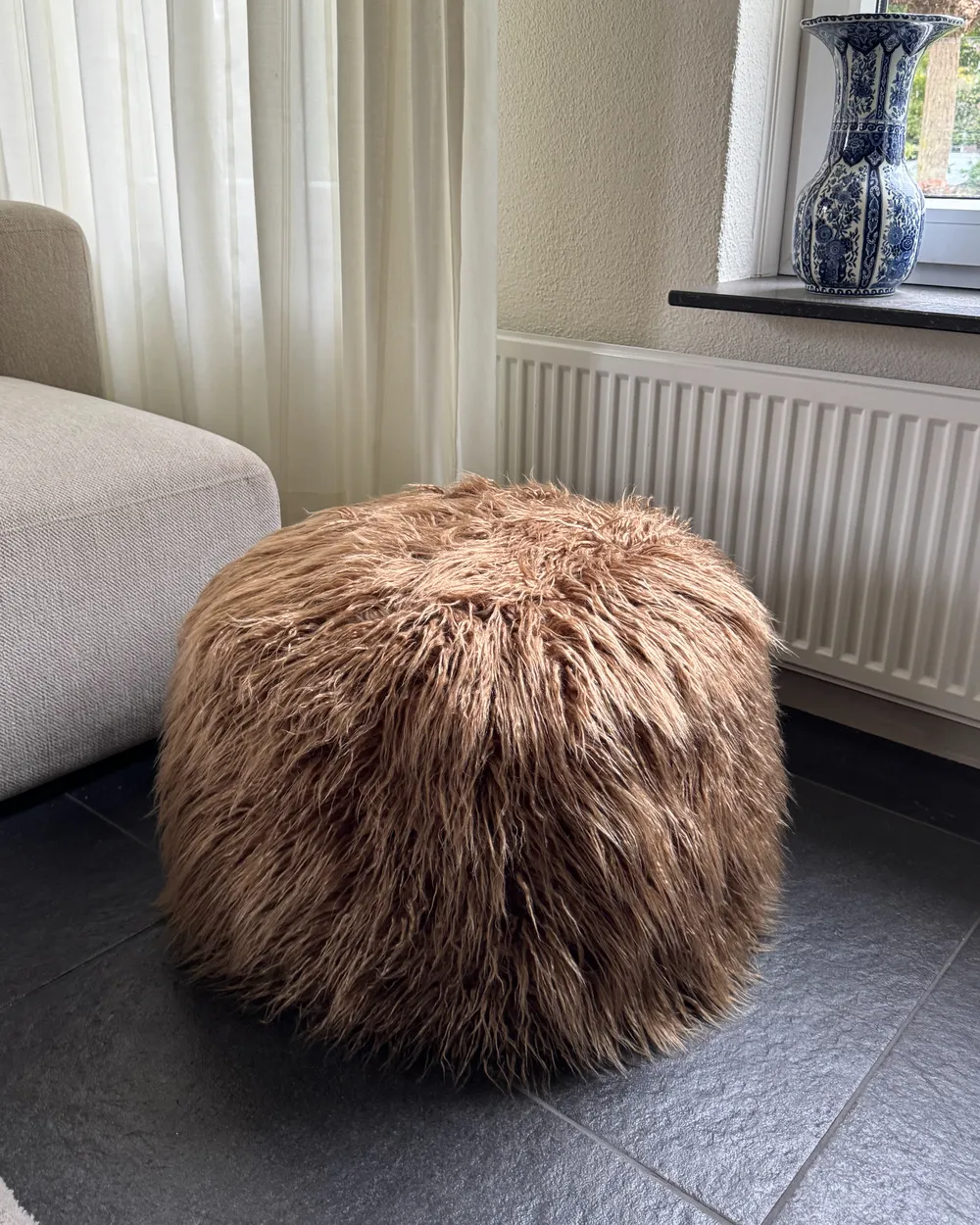 Pouf TUKKI Finta pelliccia Marrone_1026169