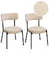 Set of 2 Dining Chairs ALLISON Boucle Light Beige