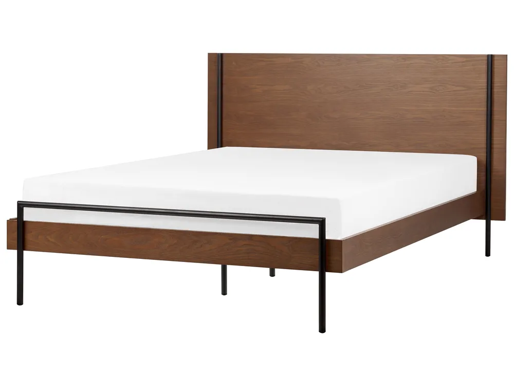 Bed LIBERMONT 140 x 200 cm (EU Double) Dark Ash Wood