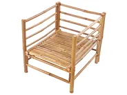 Garden Lounge Set with Table 6 Seater CERRETO Bamboo Taupe_908948