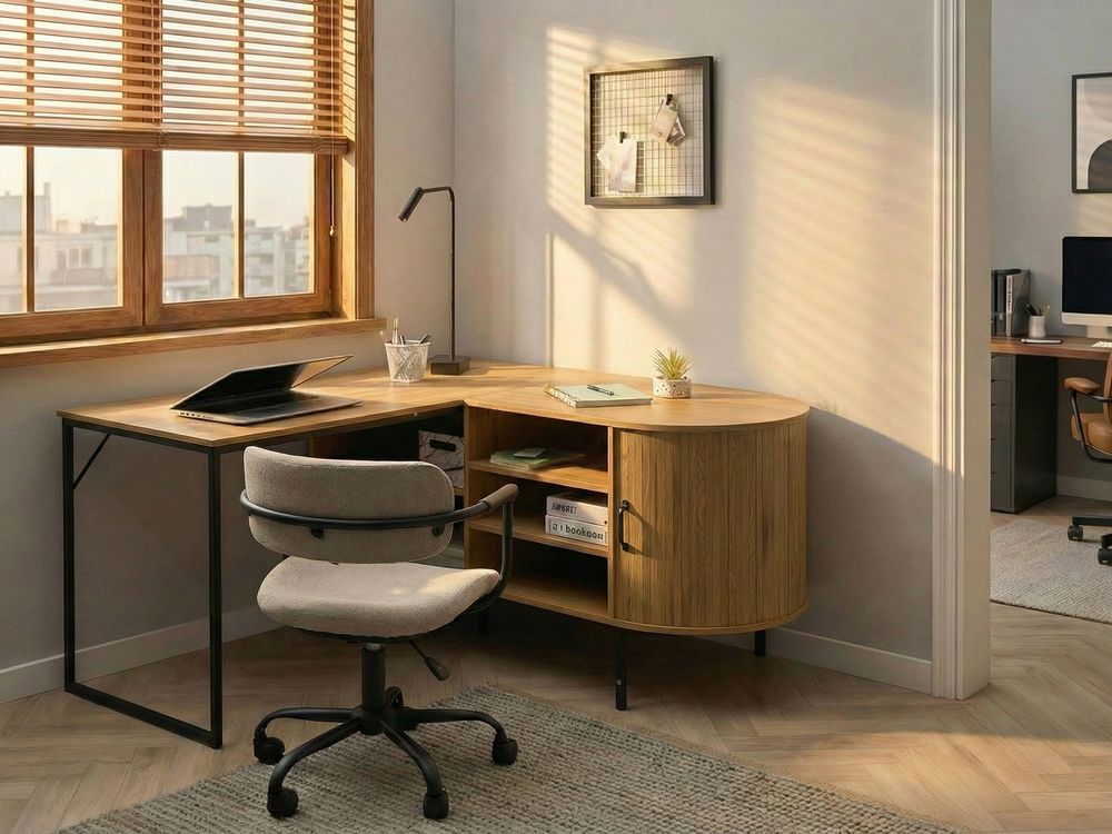 Eckschreibtisch SOLARI 140 cm 140 cm Hellbraun