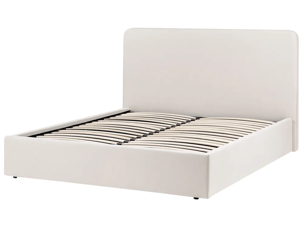 Ottoman Bed BRENON Fabric Light Beige 160 x 200 cm (EU King Size)_1055983