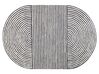 Teppich Wolle weiss / graphitgrau 140 x 200 cm Streifenmuster Kurzflor KWETA_866967