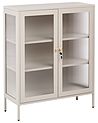 Witryna ze szklaną gablotą HARLYN  90 cm Metal Beżowy