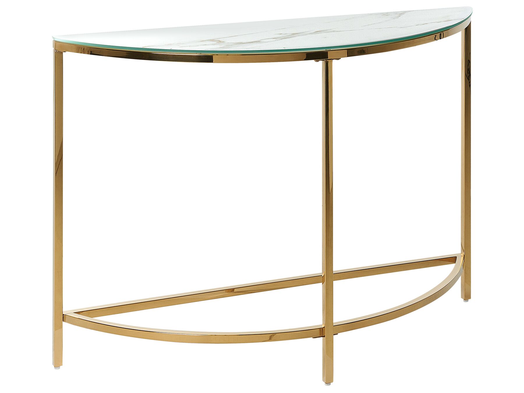 Tavolino consolle vetro temperato bianco e oro 111 x 36 cm ORITA_824982