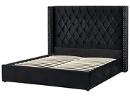 Ottoman Bed LUBBON Velvet Black 160 x 200 cm (EU King Size)_833822