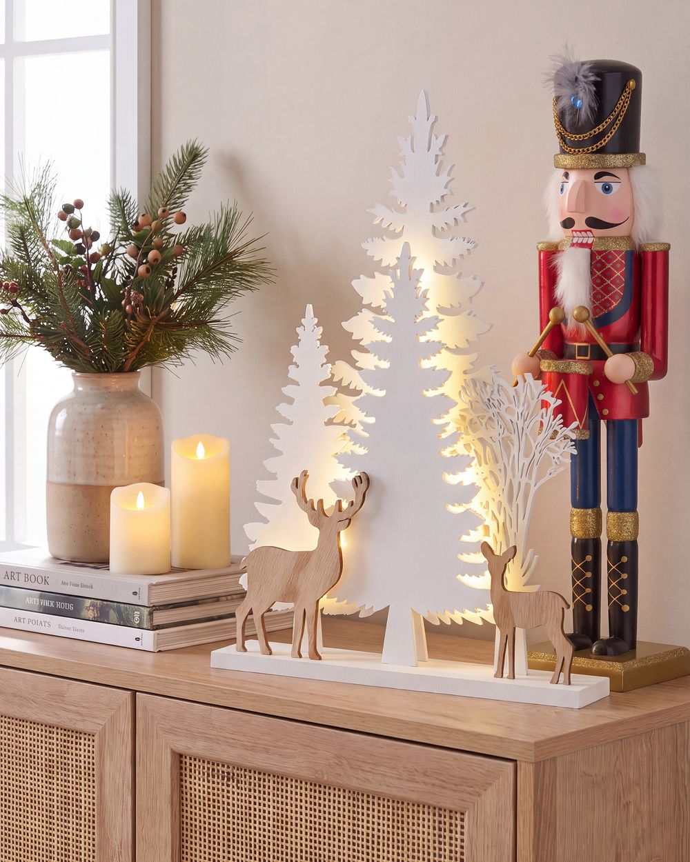 Kerstdecoratie LED GISSELAN 45 cm Wit