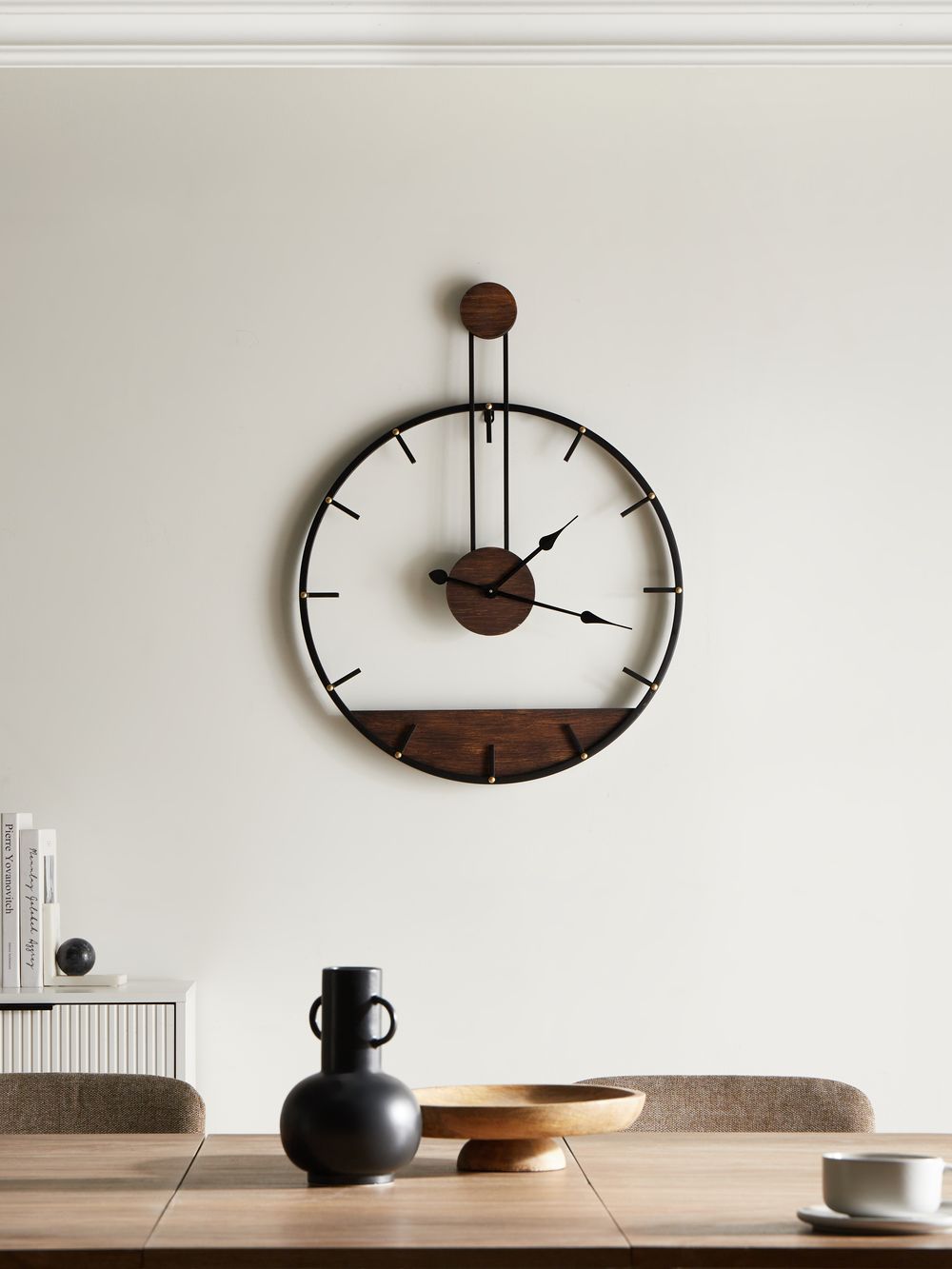 Zegar ścienny TAUGON 60 cm Metal Czarny