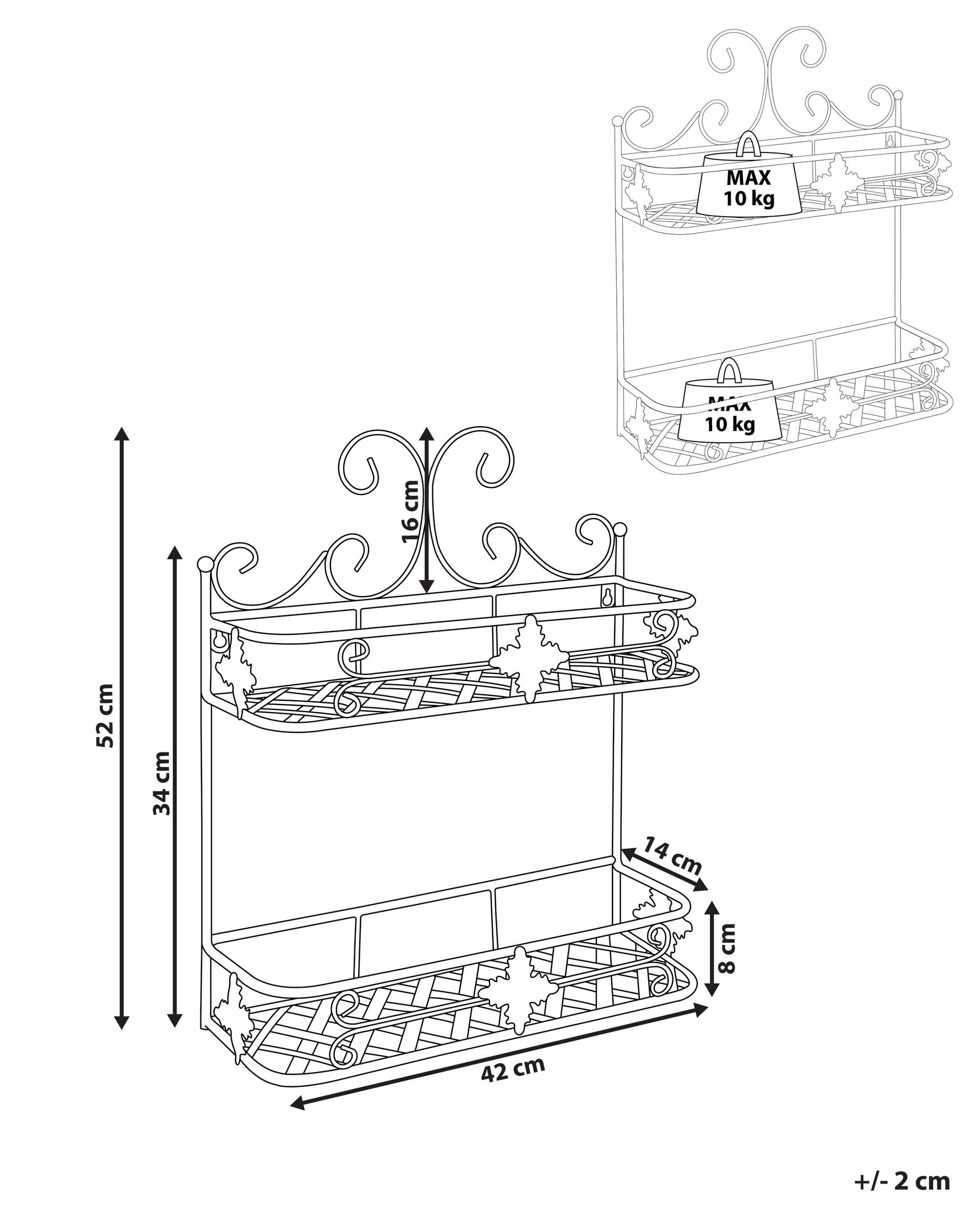 Scaffale a muro MARAYES Metallo Grigio_827904