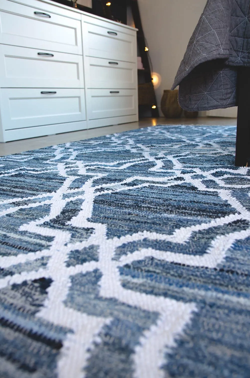 Tappeto ADIYAMAN Blu 140 x 200 cm Cotone_727484
