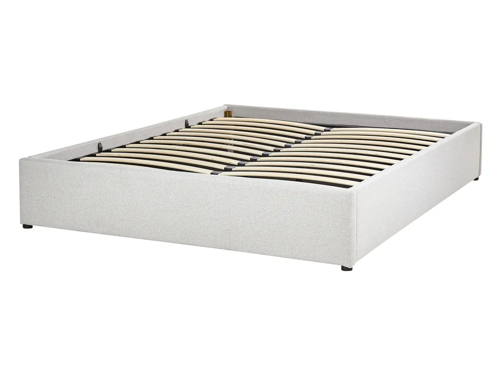 Letto con ottomano senza testata DINAN Tessuto Grigio chiaro 140 x 200 cm_903720