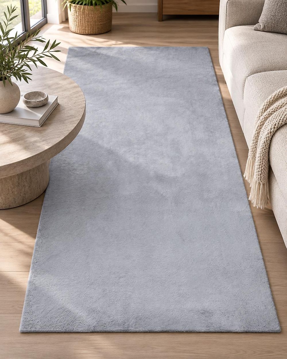 Tapis en fausse fourrure MIRPUR Gris 80 x 150 cm