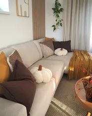 Corner Sofa 3 Seater NORA Fabric Light Beige Left Hand_1027372