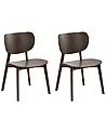 Set of 2 Dining Chairs OVERLY Wood Dark Ash Wood
