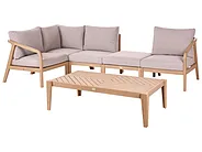 Garden Corner Sofa with Table 5 Seater RIVELLO Modular Acacia Wood Light Brown_1156309