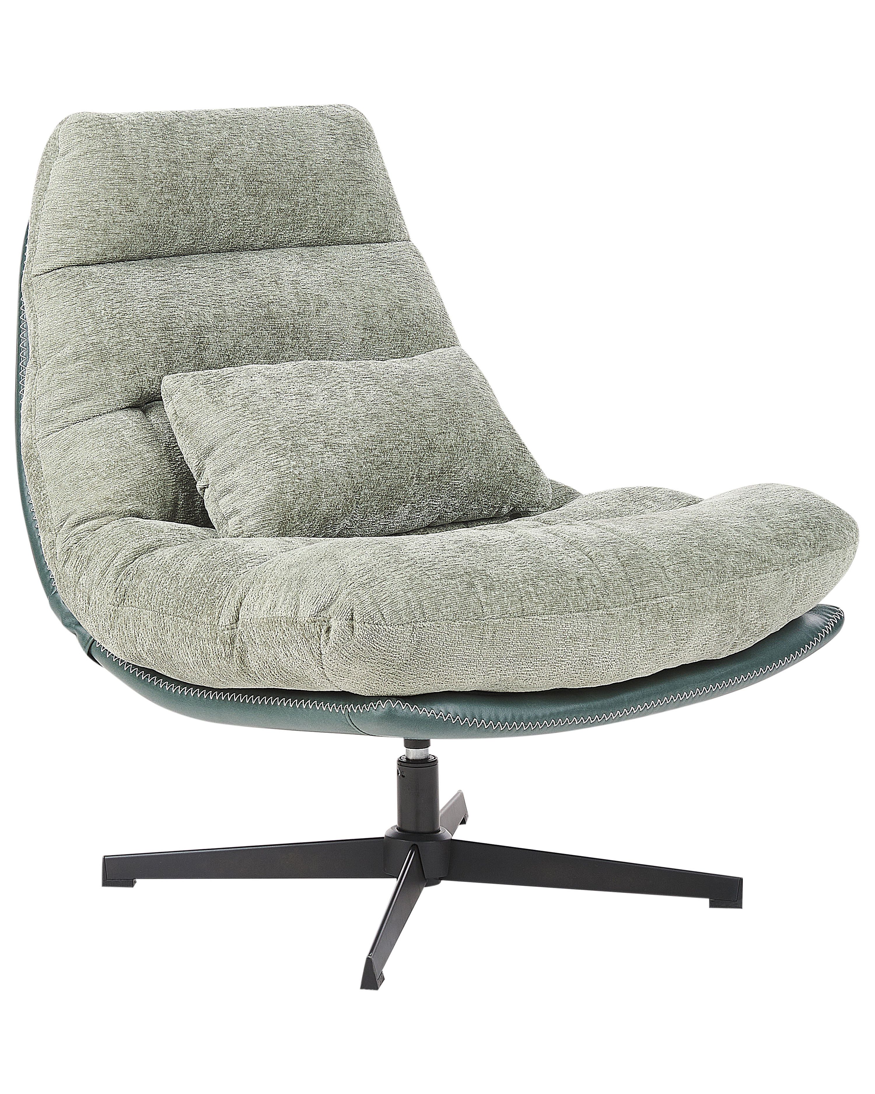 Fauteuil Pivotant TOVIK Tissu Chenille Vert Clair Beliani fr fauteuil-pivotant-tovik-tissu-chenille-vert-clair-beliani-fr