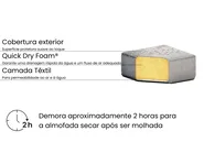 Sofá de jardim de canto com repousa-pés 7 lugares AREZZO Cinzento à esquerda_991637