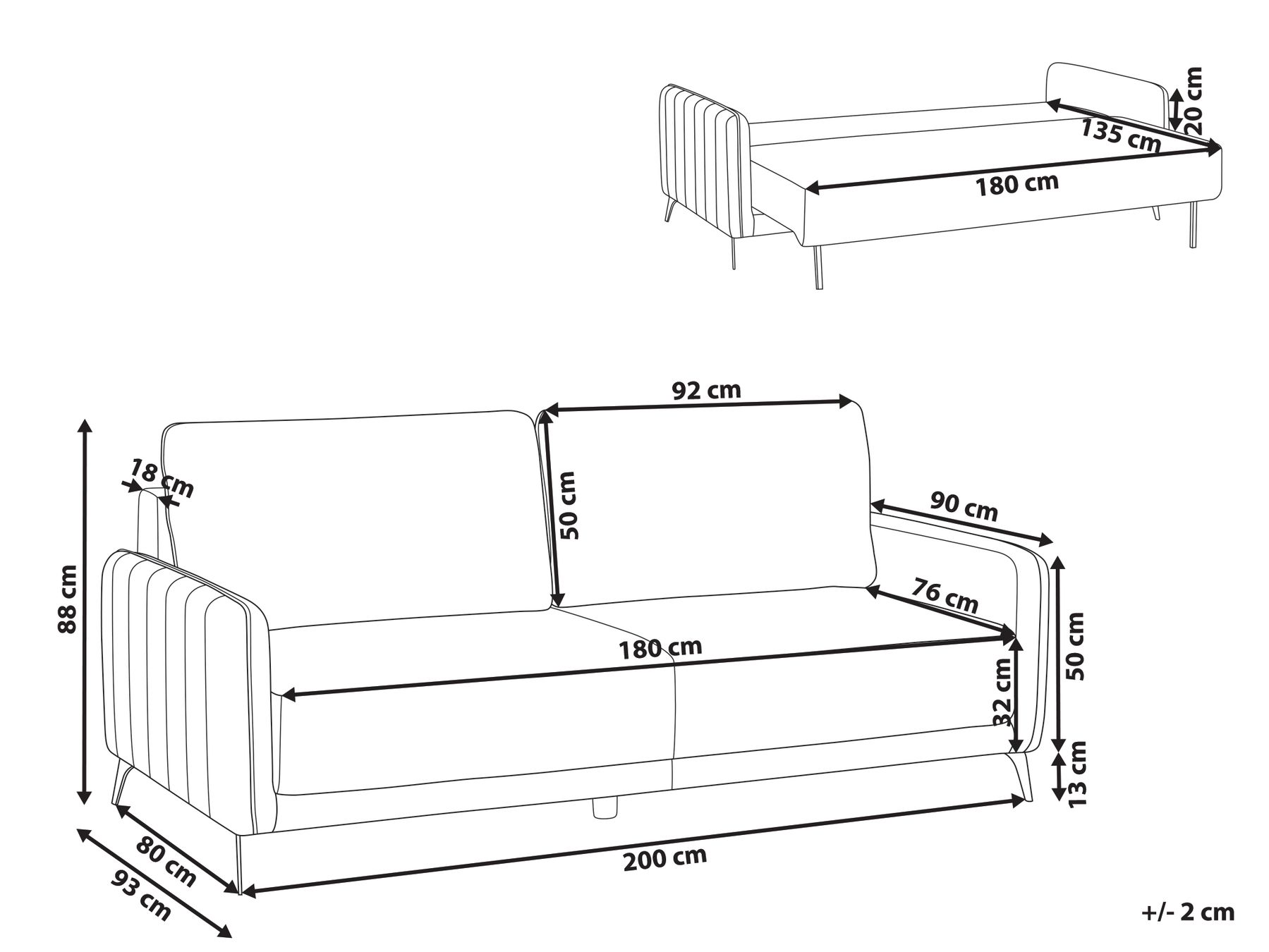 Sofa rozkładana dla 3 osób HEMING Zielony_1124068