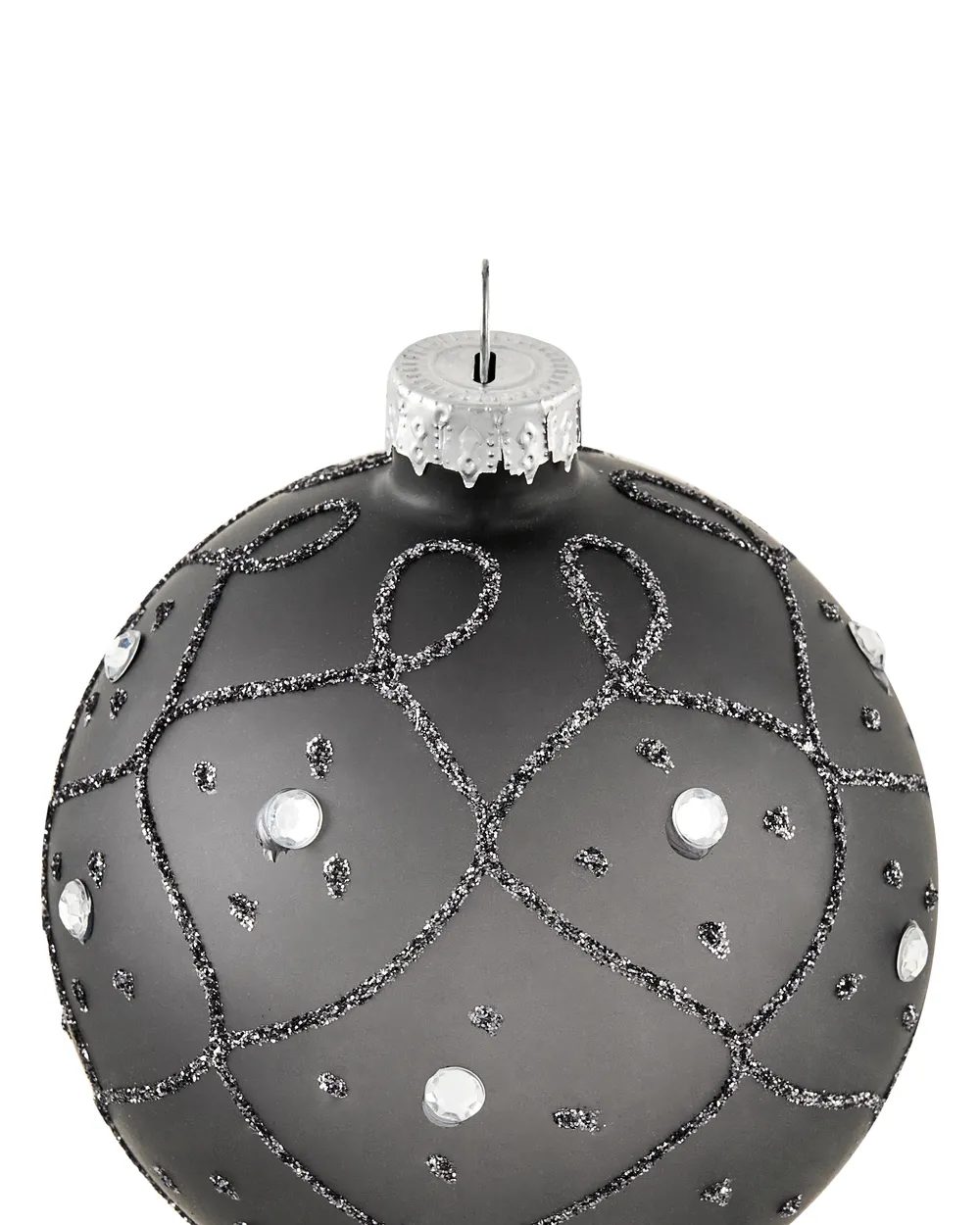 Zestaw 35 bombek FROSTFALL Szkło Szary_1028150