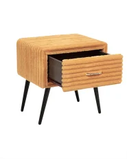 1 Drawer Bedside Table FLAYAT Corduroy Orange_968002