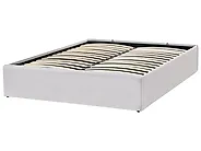 Bett mit Stauraum ohne Kopfteil DINAN Stoff Hellgrau 120 x 200 cm_1188186