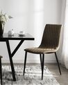 Set of 2 Dining Chairs Faux Leather Light Brown MONTANA_693005