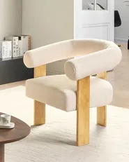 Armchair ILBRO Boucle Off-White/ Light Brown_984754