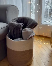 Sæt af 2 kurve ARDESEN Bomuld Naturlig_982447