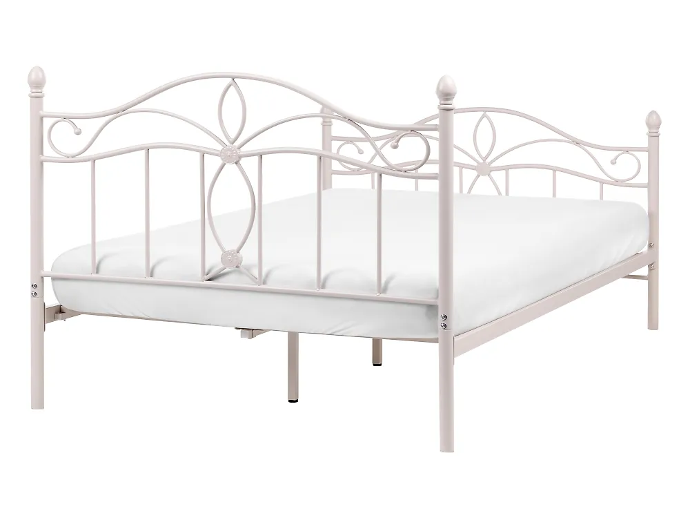 Bed Metal ANTLIA 140 x 200 cm (EU Double) Light Beige_1165277