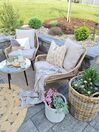 PE Rattan Bistro Set Natural with Beige LAURETO_867015