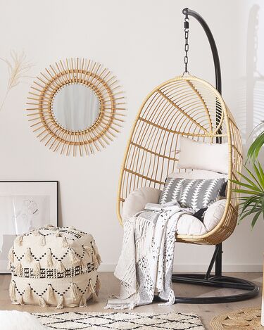 PE Rattan Hanging Chair with Stand Natural CASOLI