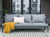 Gartensofa Aluminium schwarz 3-Sitzer Auflagen dunkelgrau KIATO_934631