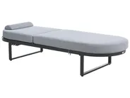 Sun Lounger with Cushion RONCOLO Metal Grey_1116680