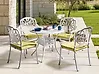 Garden Dining Set 4 Seater ANCONA with Cushions Metal Off-White