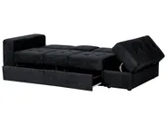 Divano letto 3 posti FALSTER con contenitore Tessuto Nero_878870