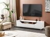 TV-Möbel weiss / heller Holzfarbton mit 2 Schubladen 160 x 40 x 44 cm CINCI_832491