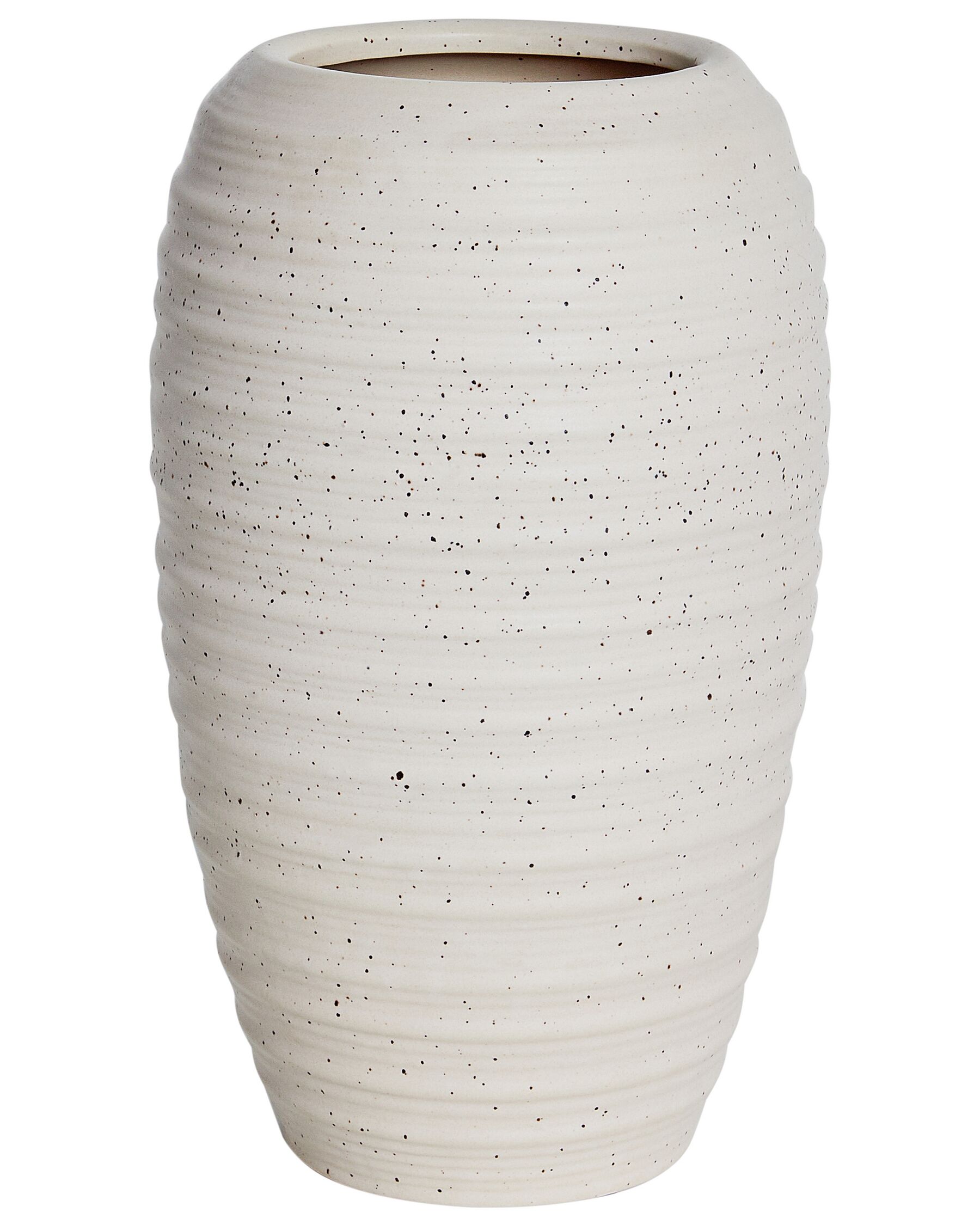 Blumenvase Steinzeug weiß 36 cm LENOK_935237